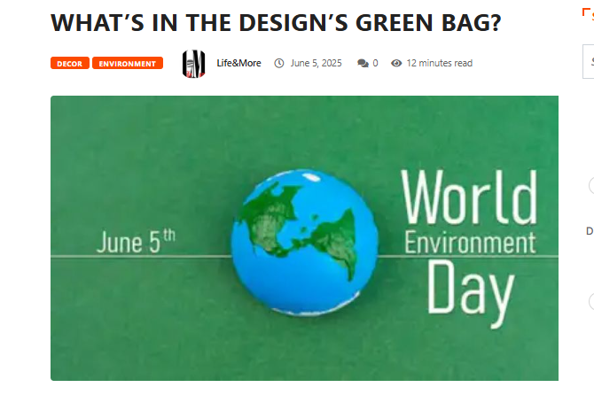 LIFE & MORE | WORLD ENVIRONMENT DAY