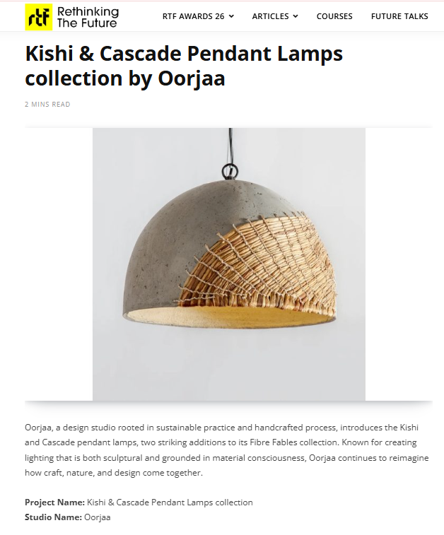 RETHINKING THE FUTURE | KISHI & CASCADE PENDANT LAMPS COLLECTION