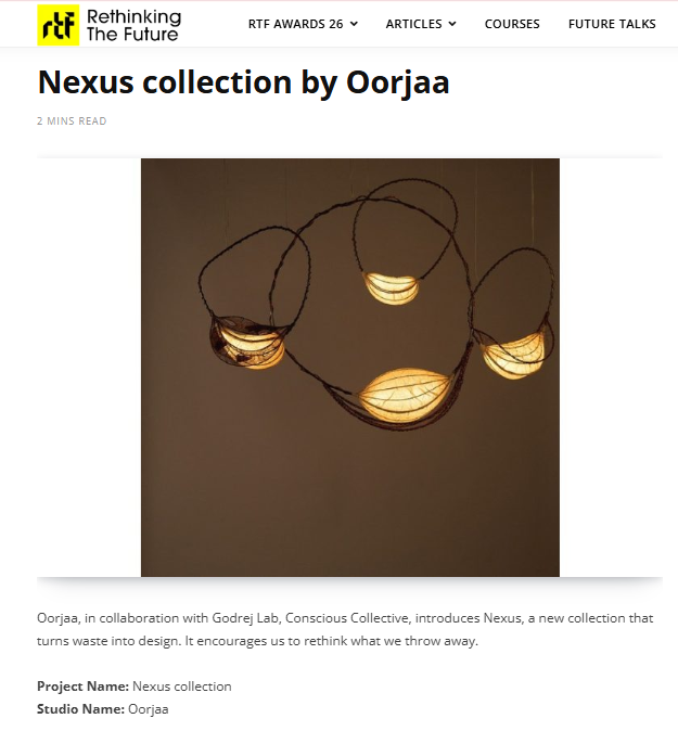 RETHINKING THE FUTURE | NEXUS COLLECTION BY OORJAA