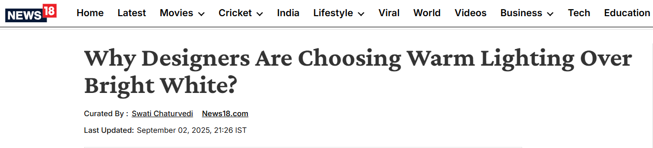 NEWS 18 | WHY DESIGNERS ARE CHOOSING WARM LIGHTING OVER BRIGHT WHITE