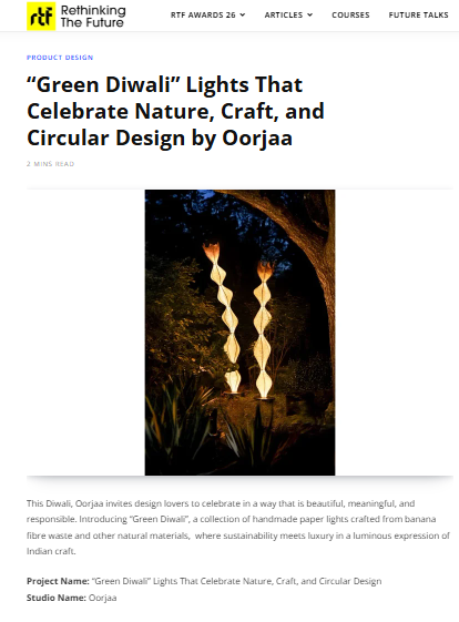RETHINKING THE FUTURE | 'GREEN DIWALI' LIGHTS THAT CELEBRATE NATURE, CRAFT AND CIRCULAR DESIGN