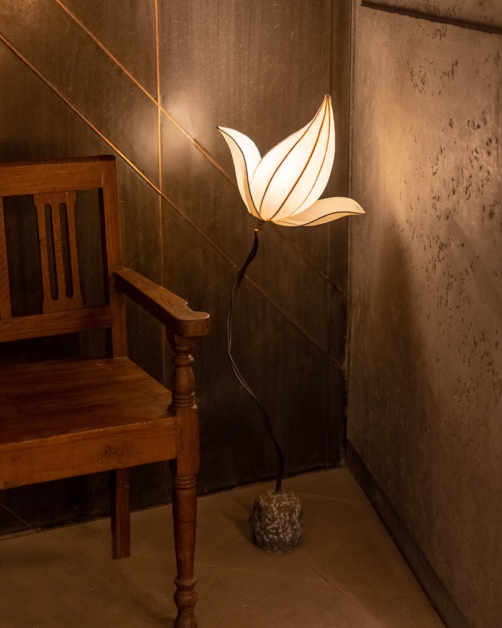 Palash Shade with Stone Base