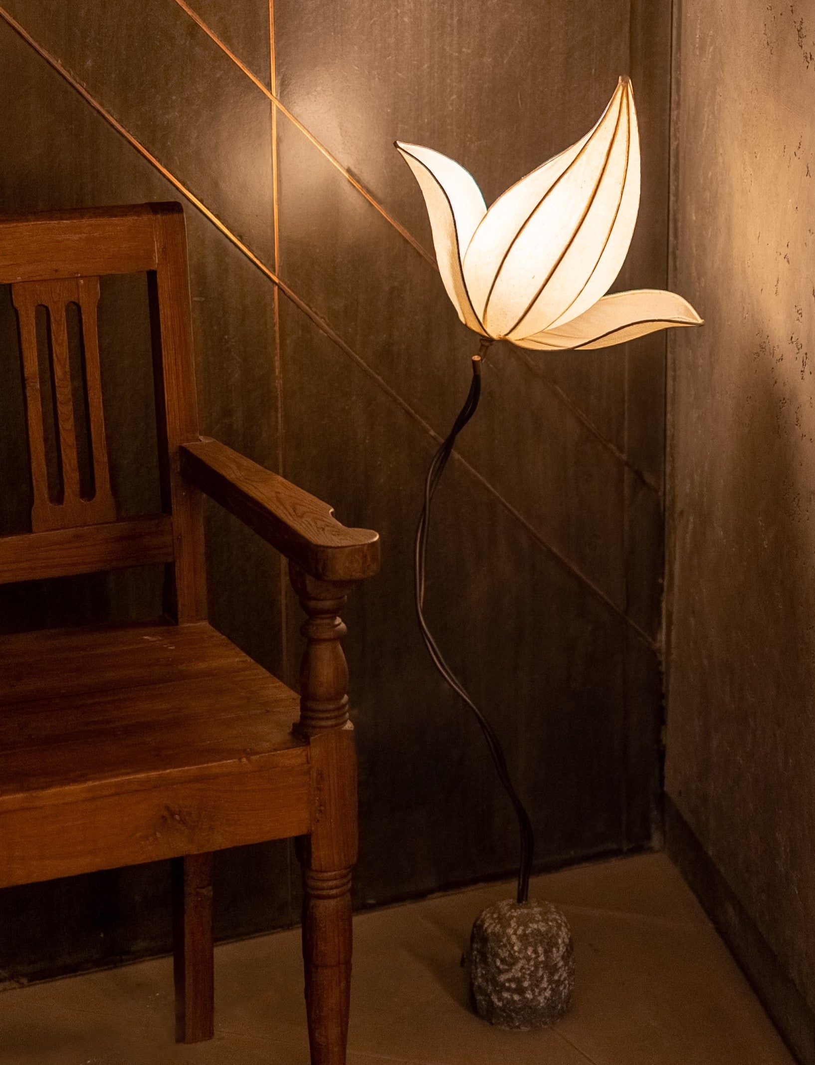 Palash Shade with Stone Base