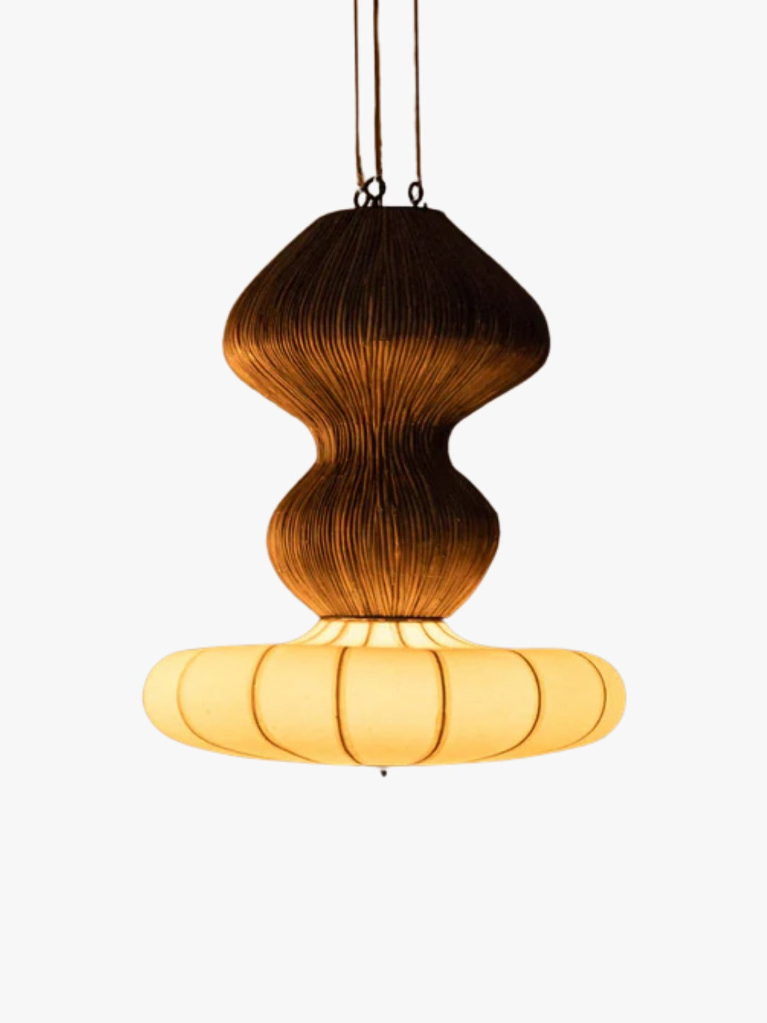 Hanging Gaia Pillar lamp with Half Hexagon Shade