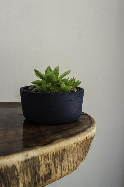 Cement Planter (Blue) - Set of 2