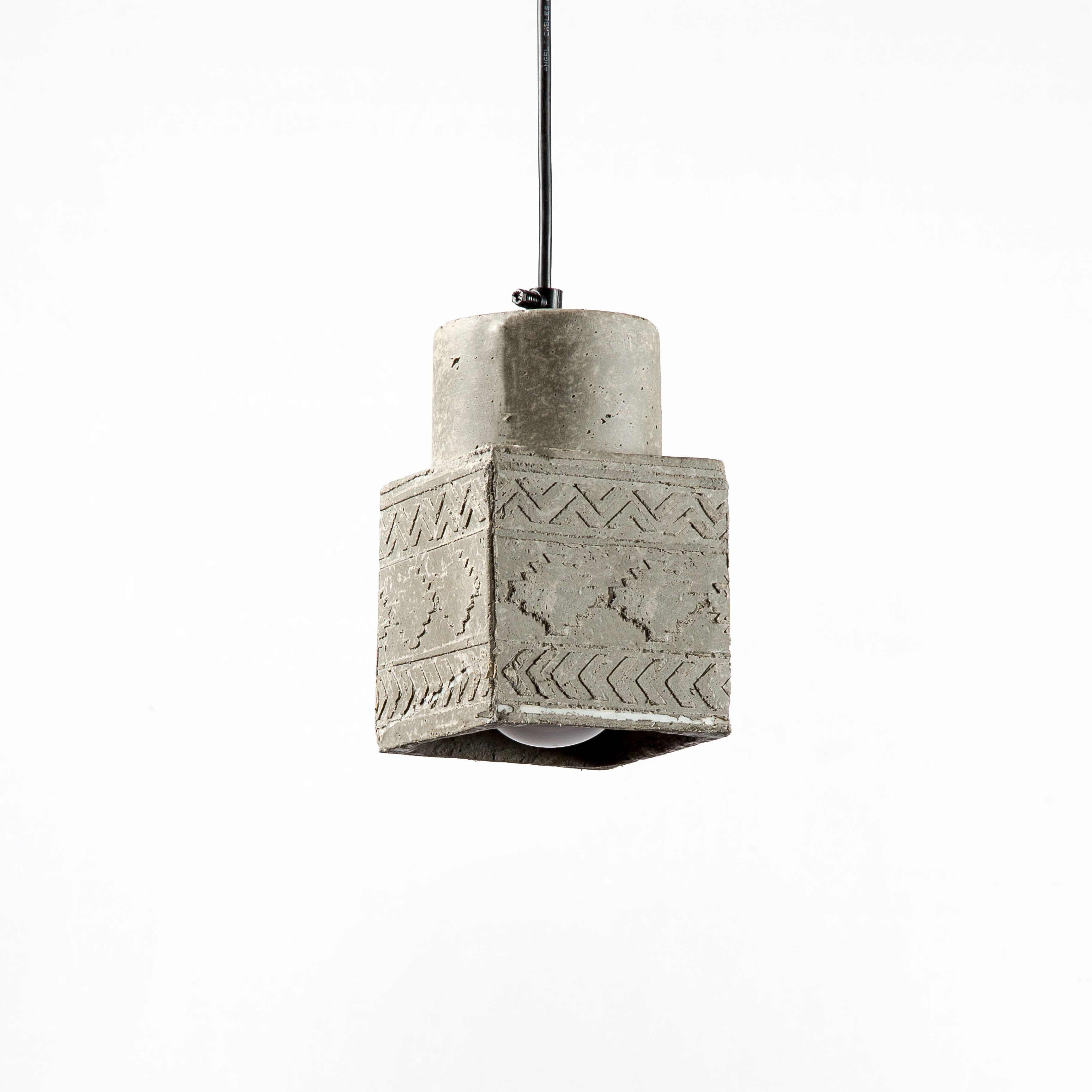 Cubiscask Assorted Pendant Lamp (Aztec Print)-JP Eco Design-Bedroom Lamps,cement,Living Room Lamps,OVERSEAS,Study Room Lamps