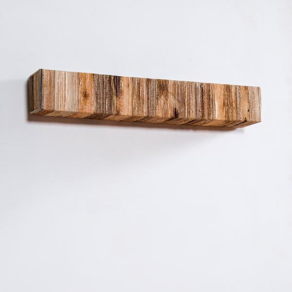 Tube Cover Square Bark Wall Lamp