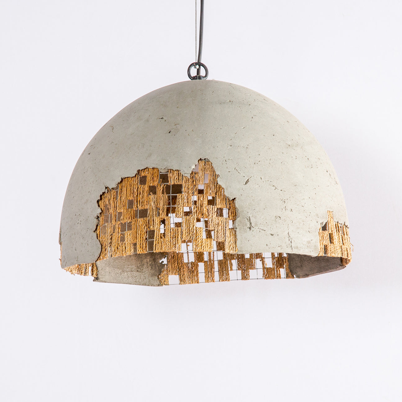 Folio Domical Pendant Lamp with Banana Fiber Mesh