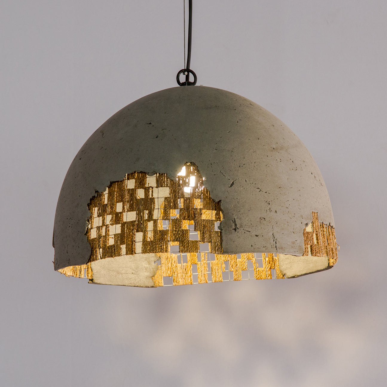 Folio Domical Pendant Lamp with Banana Fiber Mesh