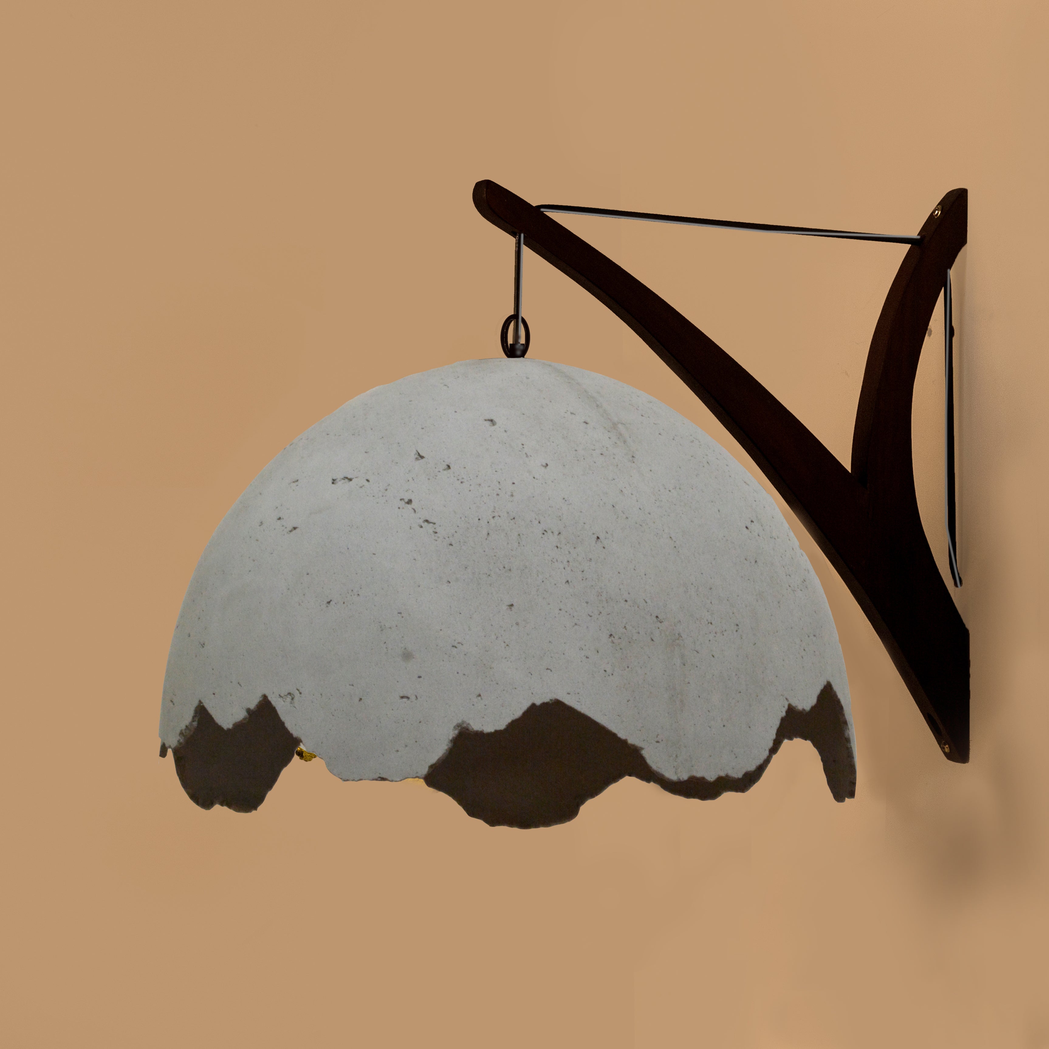 Camber Branchlet With Rupture Shade Wall Lamp-JP Eco Design-Bedroom Lamps,cement,Living Room Lamps,Study Room Lamps,wood,Wooden Lamps