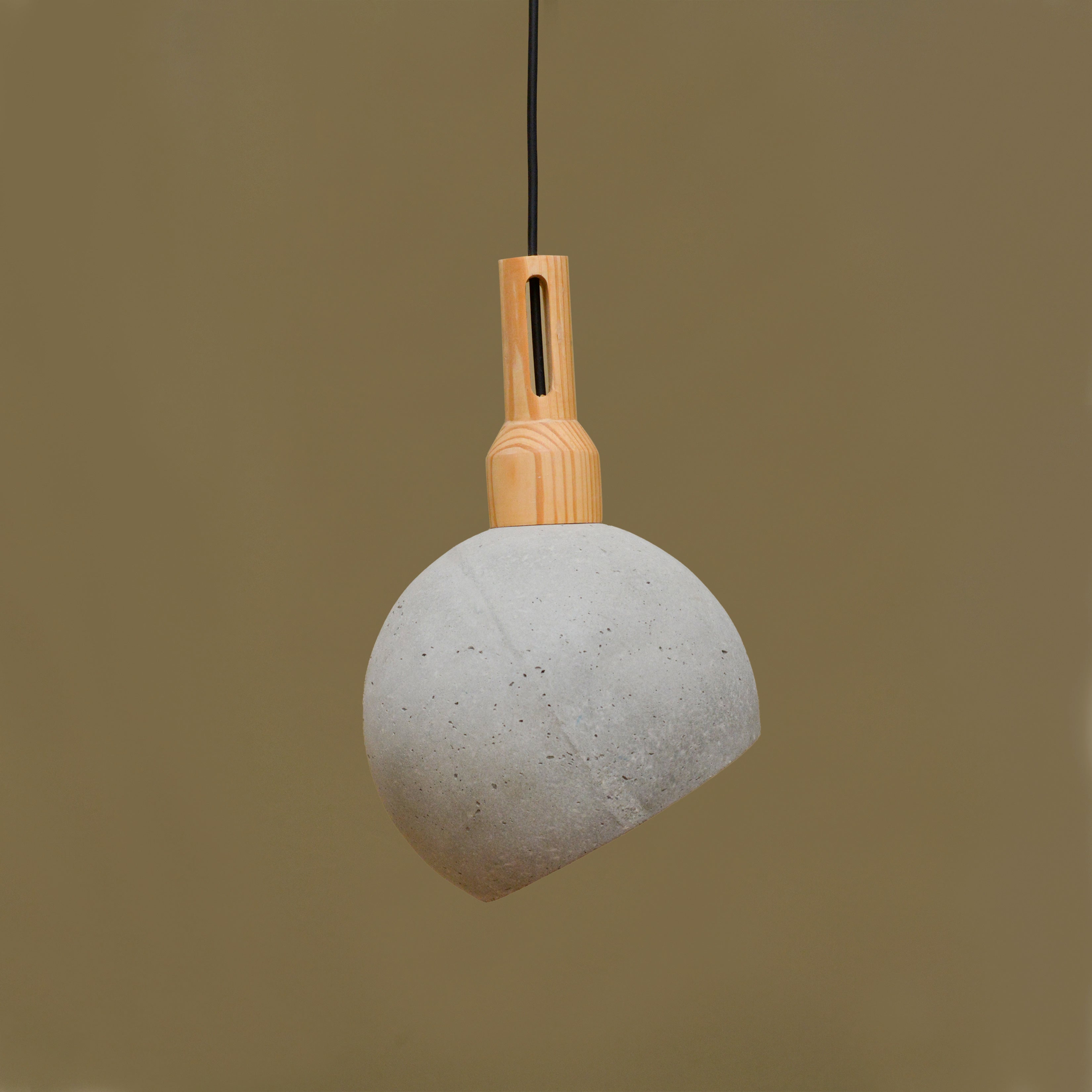 Woodlot Arciform Pendant Lamp-JP Eco Design-Bedroom Lamps,cement,Living Room Lamps,OVERSEAS,Study Room Lamps,wood,Wooden Lamps