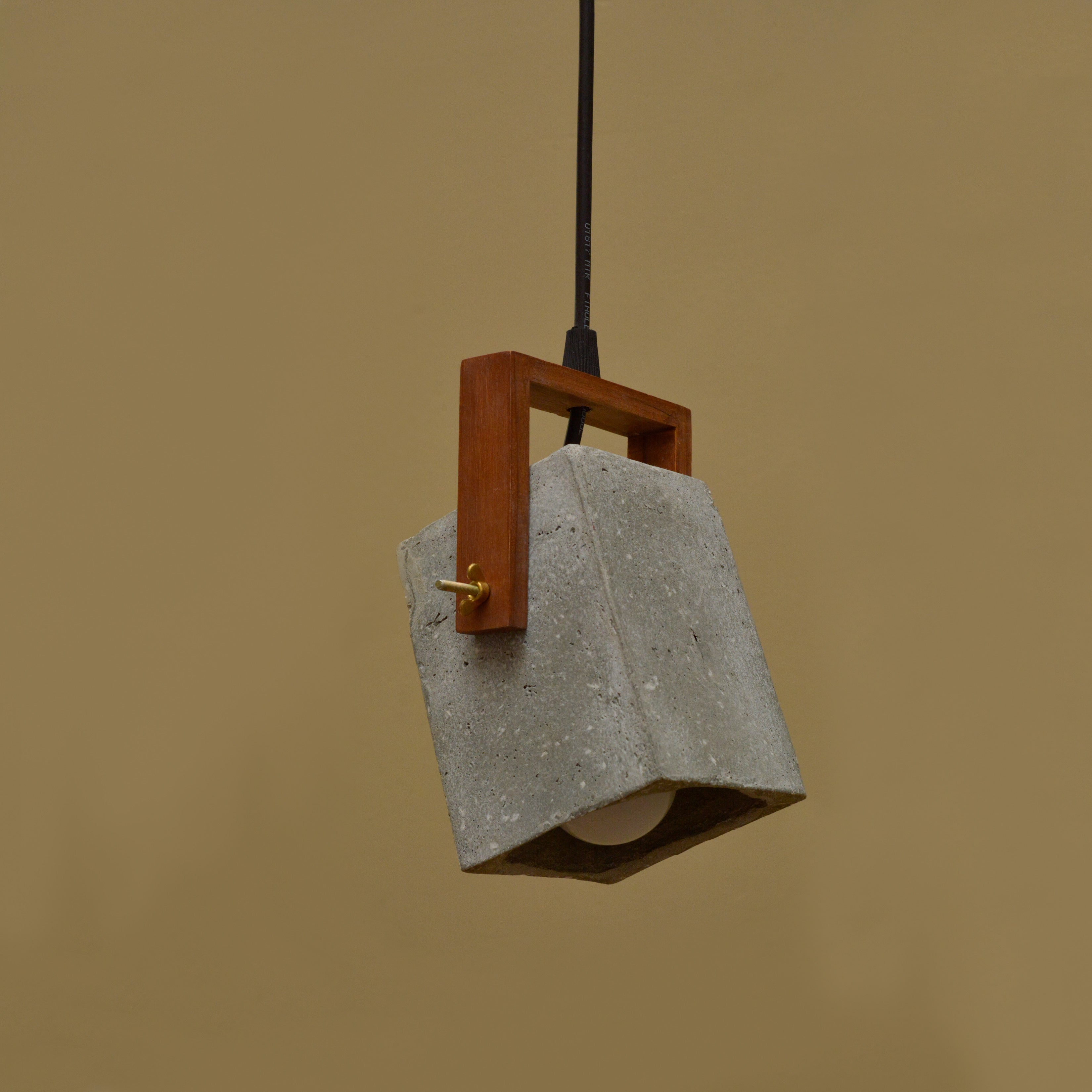 Cubiture Block Spot Pendant Lamp-JP Eco Design-Bedroom Lamps,cement,Living Room Lamps,OVERSEAS,Study Room Lamps,wood,Wooden Lamps