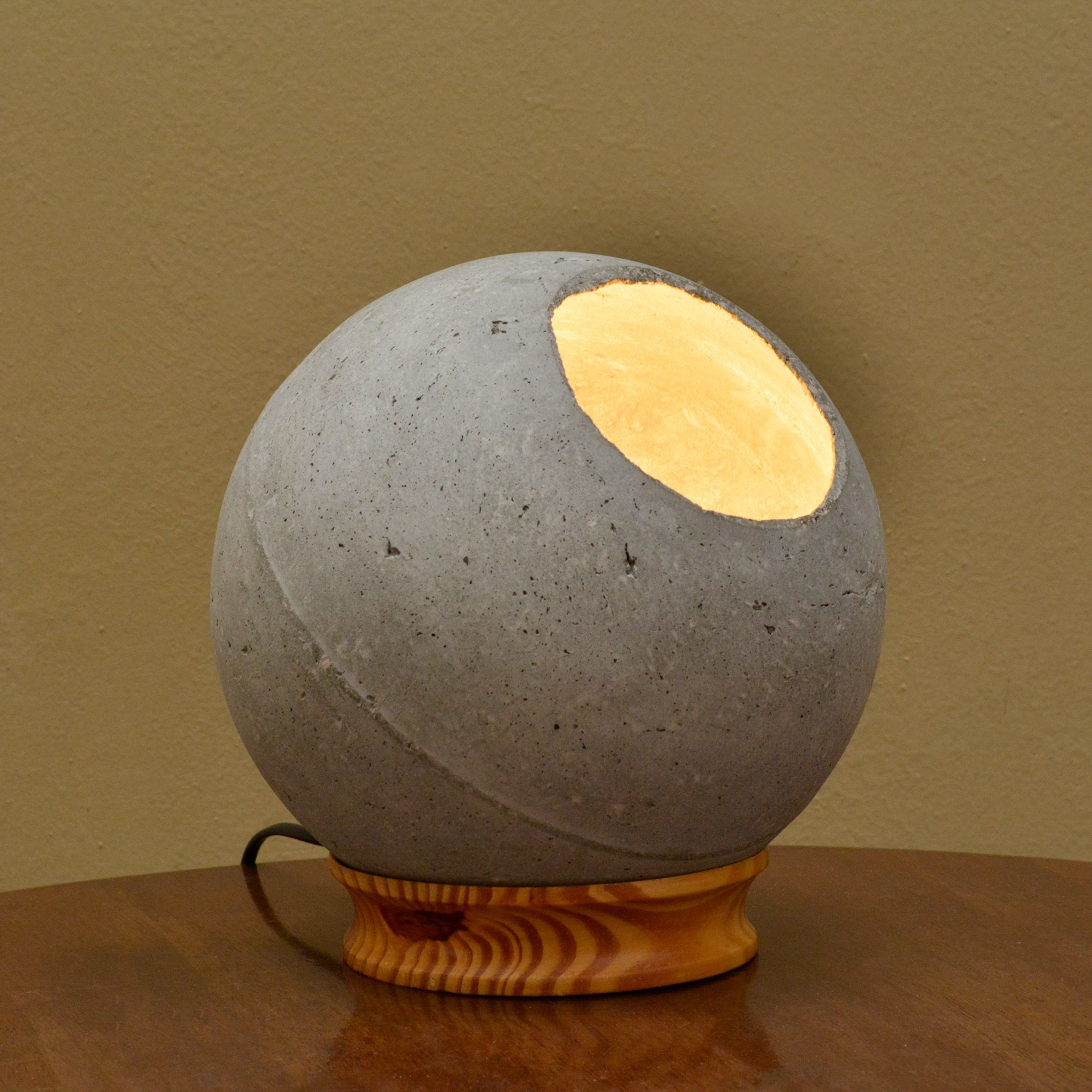 Woodlot Bulbous Table Lamp (Wooden Base)-JP Eco Design-cement,Decorative Table Lamp,Designer Table Lamps,Living Room Lamps,OVERSEAS,wood,Wooden Lamps