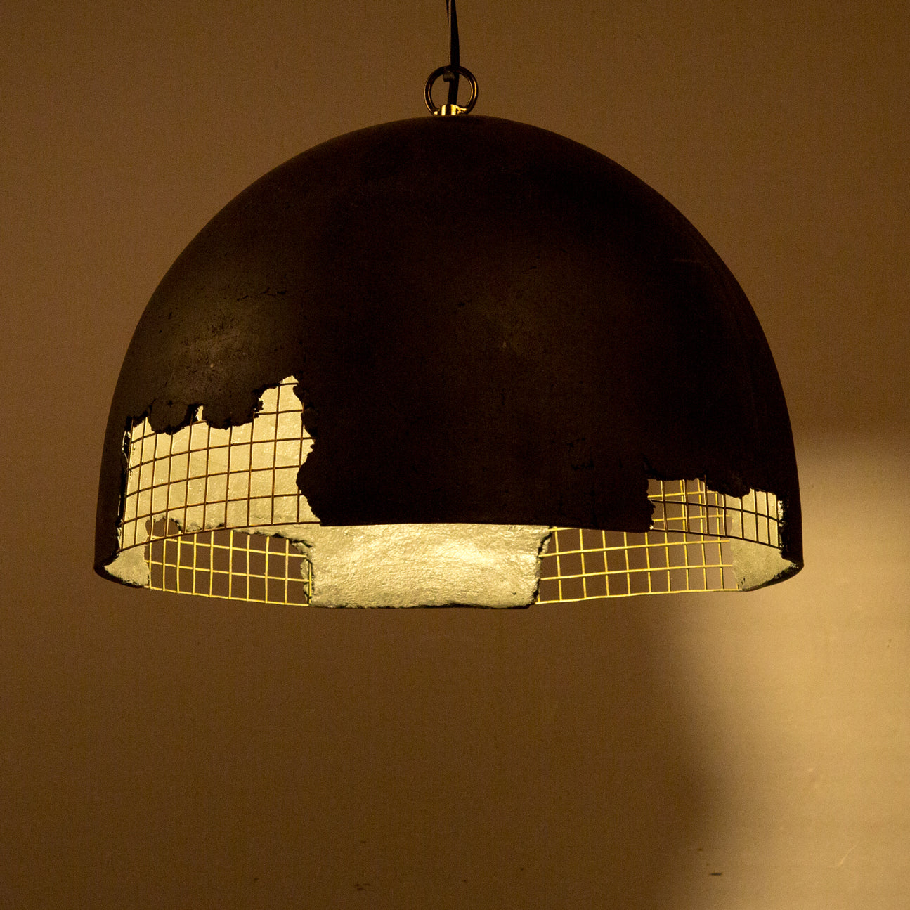 Relic Mesh Fusion Pendant Lamp (Black & Brass)