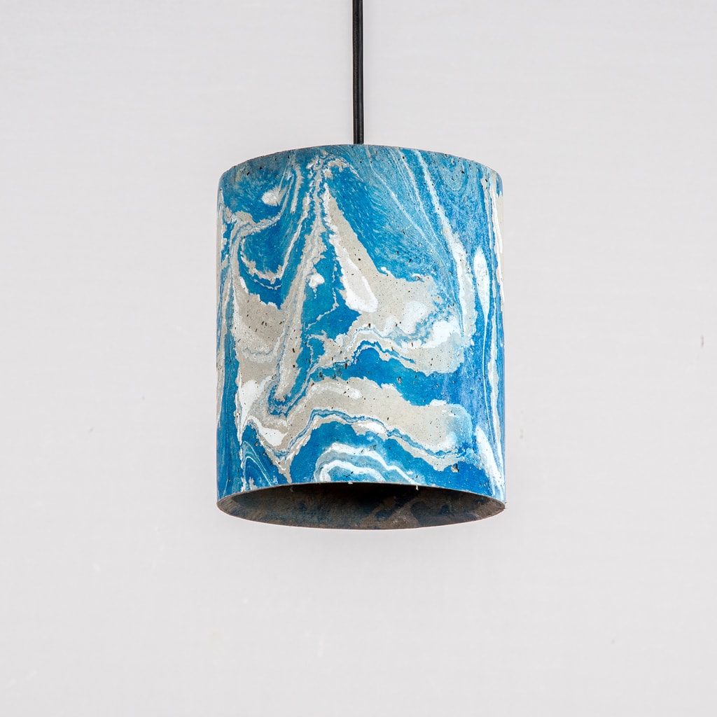 Azure Dappled Canister Pendant Lamp