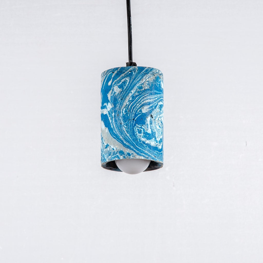 Azure Dappled Cask Pendant Lamp