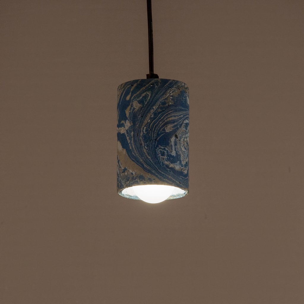 Azure Dappled Cask Pendant Lamp