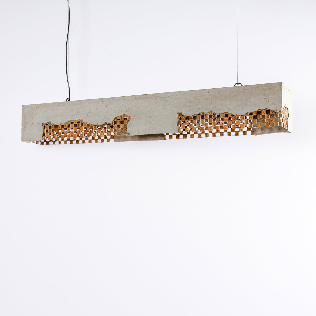 Oblong Pendant Lamp with Banana Fiber Mesh