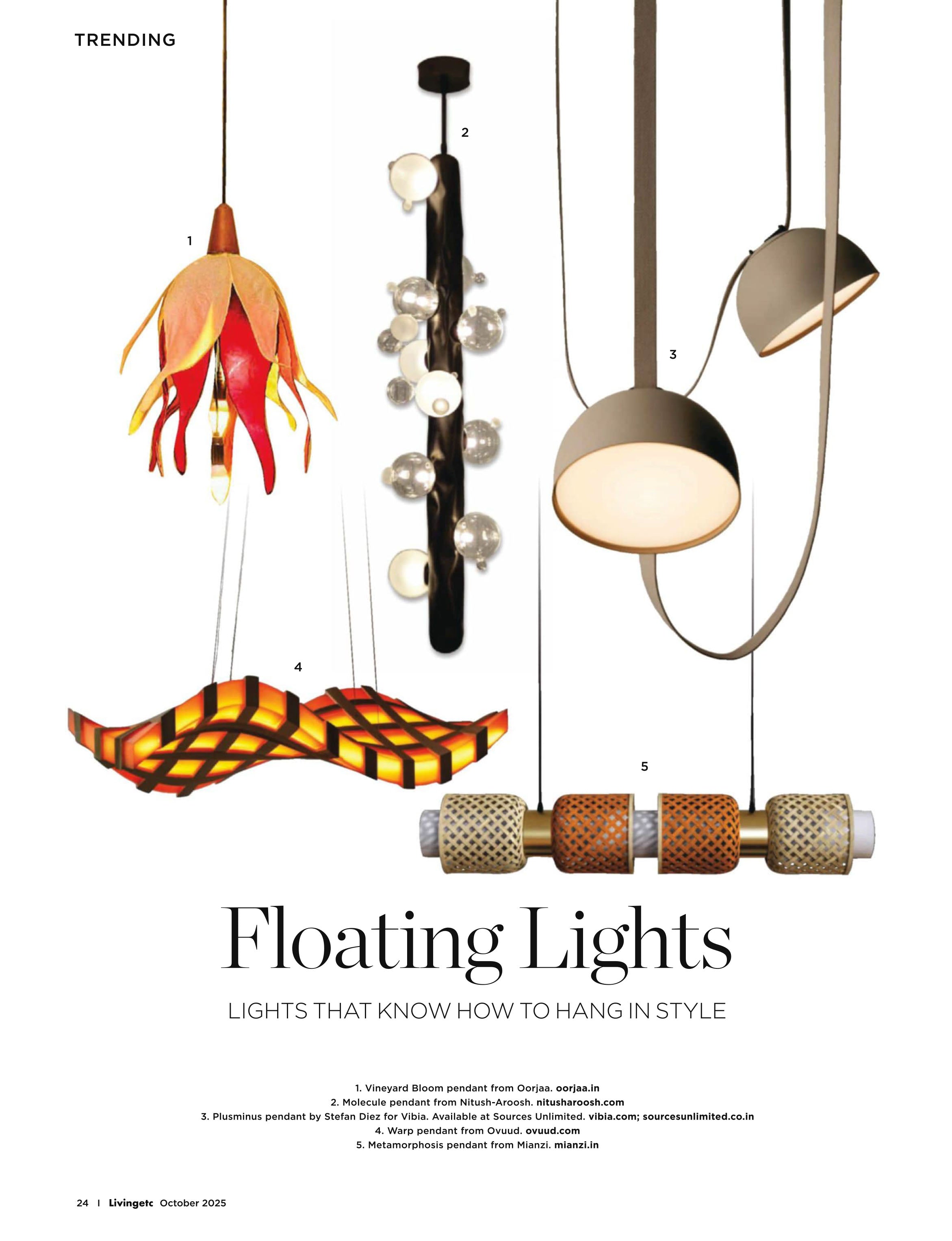 LIVING ETC | FLOATING LIGHTS