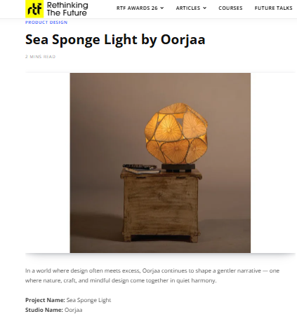 RETHINKING THE FUTURE | SEA SPONGE LIGHT BY OORJAA
