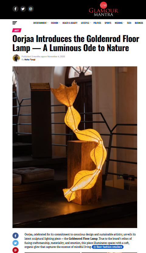 GLAMOUR MANTRA | OORJAA INTRODUCES THE GOLDENROD FLOOR LAMP