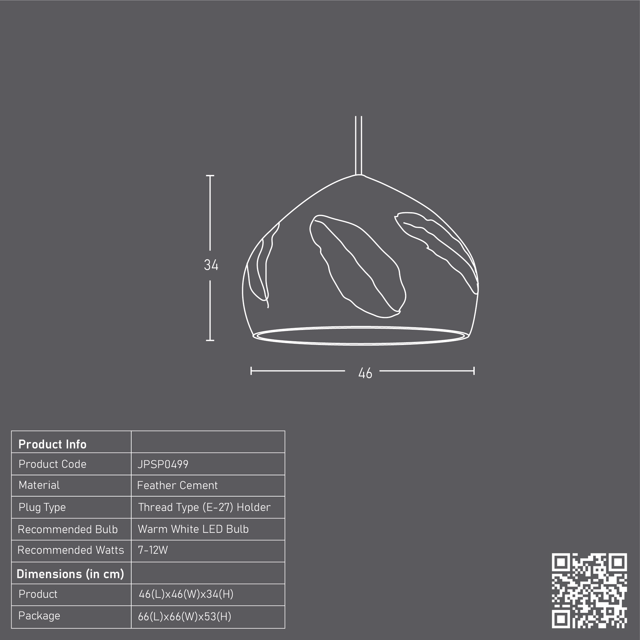 Silver Folio Domical Pendant Lamp