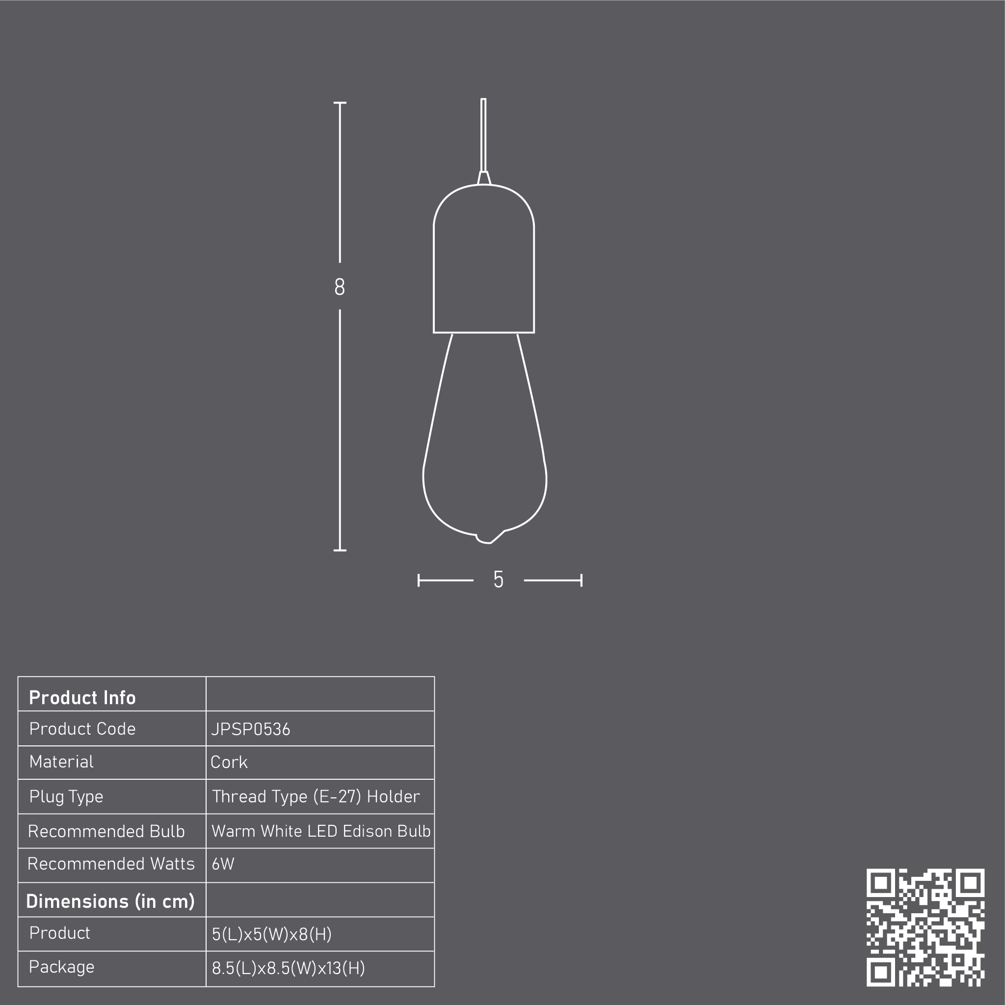 Cork Bulb Holder (light)
