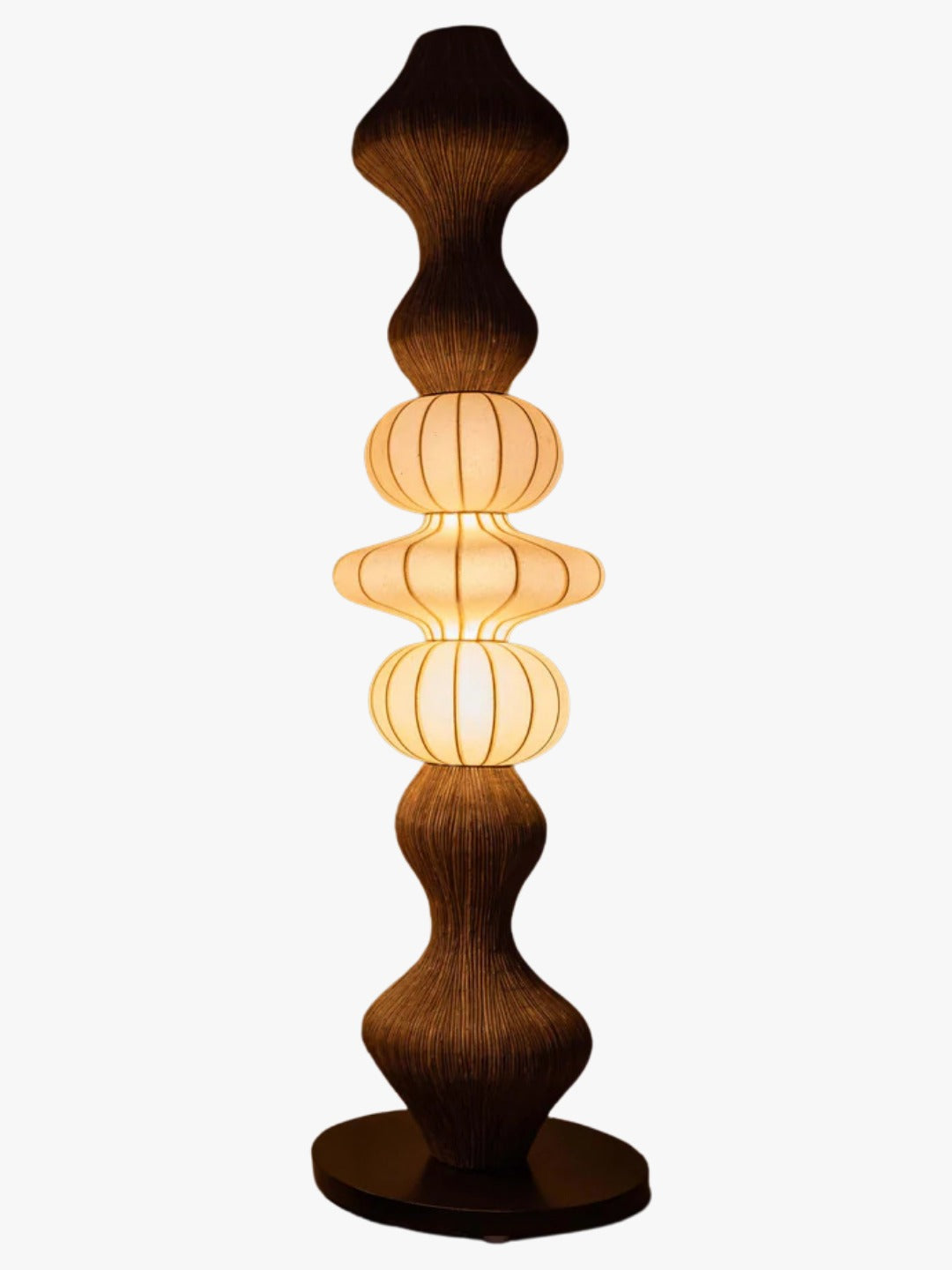 Floor Lantana Gaia Pillar lamp with 3 Hexagon Shades