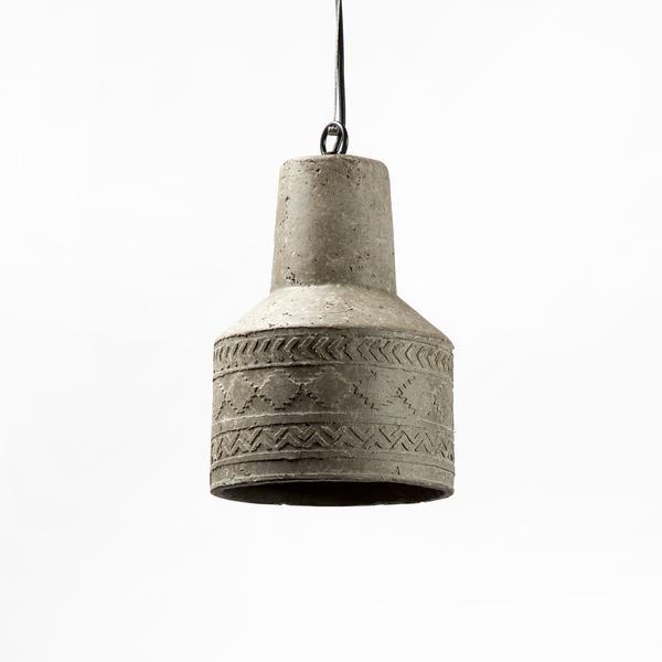 Gong Assorted Pendant Lamp (Aztec Print)-JP Eco Design-Bedroom Lamps,cement,Living Room Lamps,OVERSEAS,Study Room Lamps