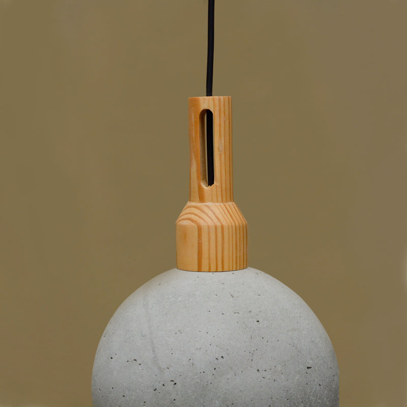 Woodlot Arciform Pendant Lamp-JP Eco Design-Bedroom Lamps,cement,Living Room Lamps,OVERSEAS,Study Room Lamps,wood,Wooden Lamps