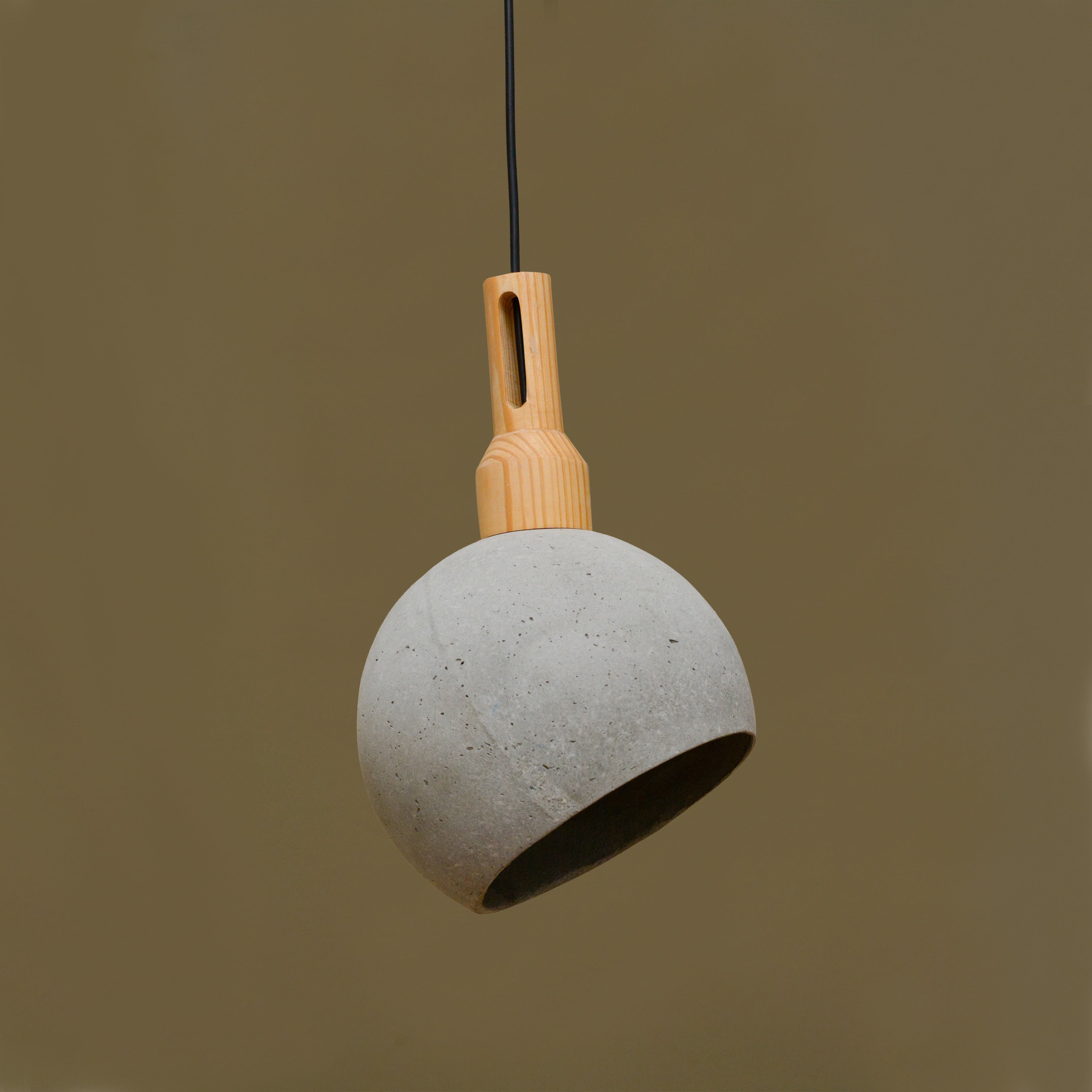 Woodlot Arciform Pendant Lamp-JP Eco Design-Bedroom Lamps,cement,Living Room Lamps,OVERSEAS,Study Room Lamps,wood,Wooden Lamps