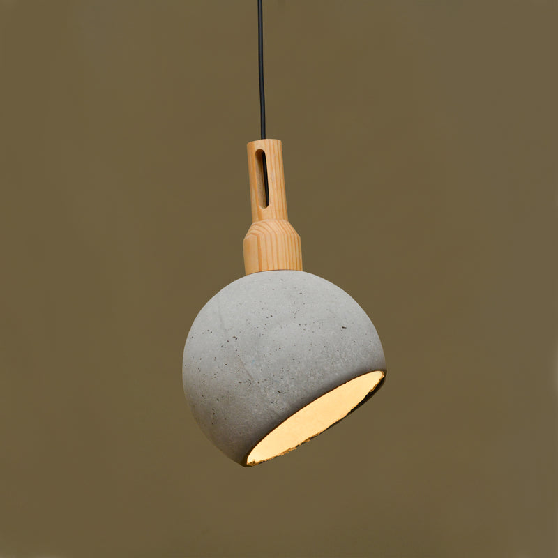 Woodlot Arciform Pendant Lamp-JP Eco Design-Bedroom Lamps,cement,Living Room Lamps,OVERSEAS,Study Room Lamps,wood,Wooden Lamps