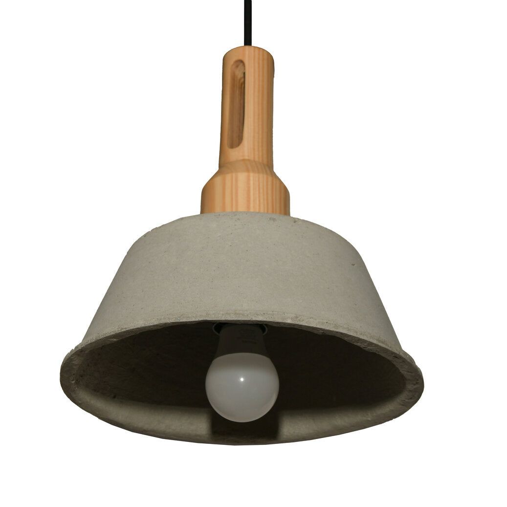 Woodlot Cresset Pendant Lamp-JP Eco Design-Bedroom Lamps,cement,Living Room Lamps,OVERSEAS,Study Room Lamps,wood,Wooden Lamps