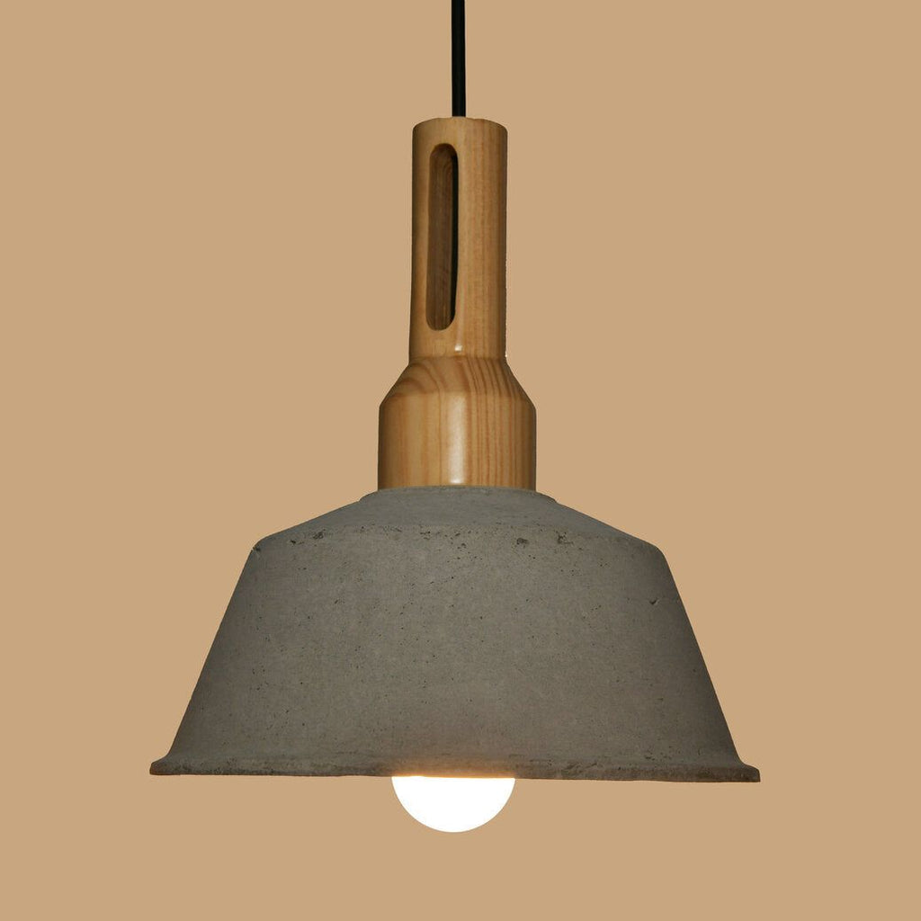 Woodlot Cresset Pendant Lamp-JP Eco Design-Bedroom Lamps,cement,Living Room Lamps,OVERSEAS,Study Room Lamps,wood,Wooden Lamps