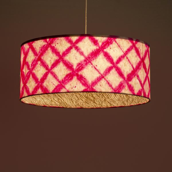 Pink Drum Shibori Diamond Pendant Lamp