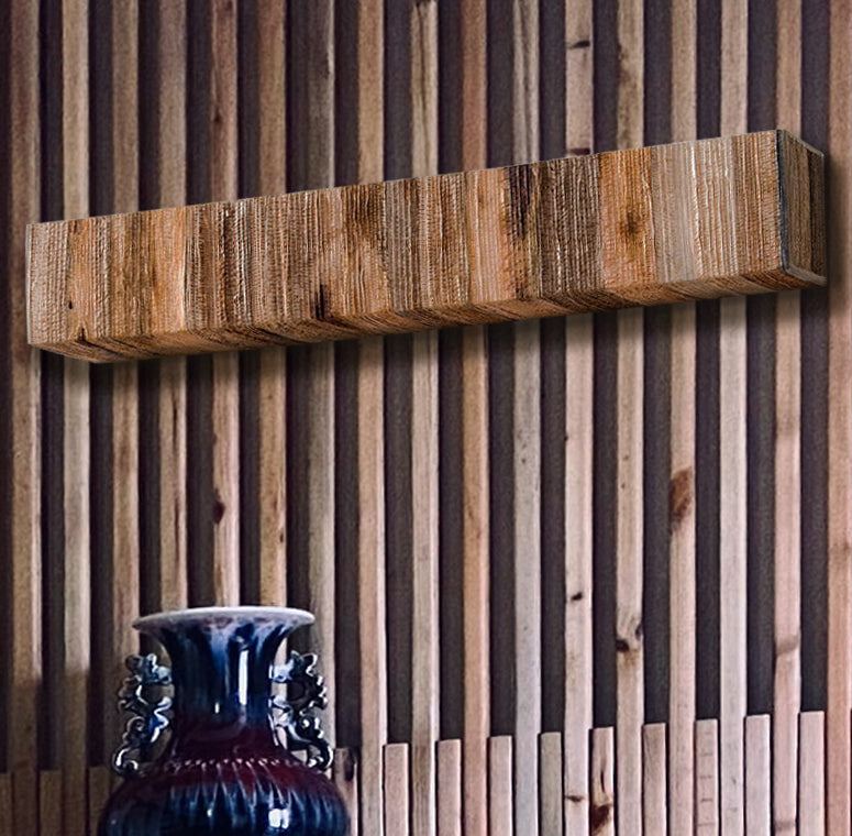 Tube Cover Square Bark Wall Lamp