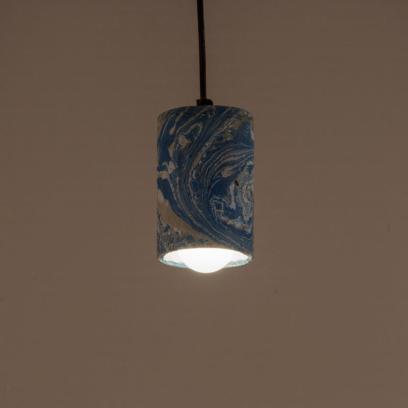 Azure Dappled Cask Pendant Lamp