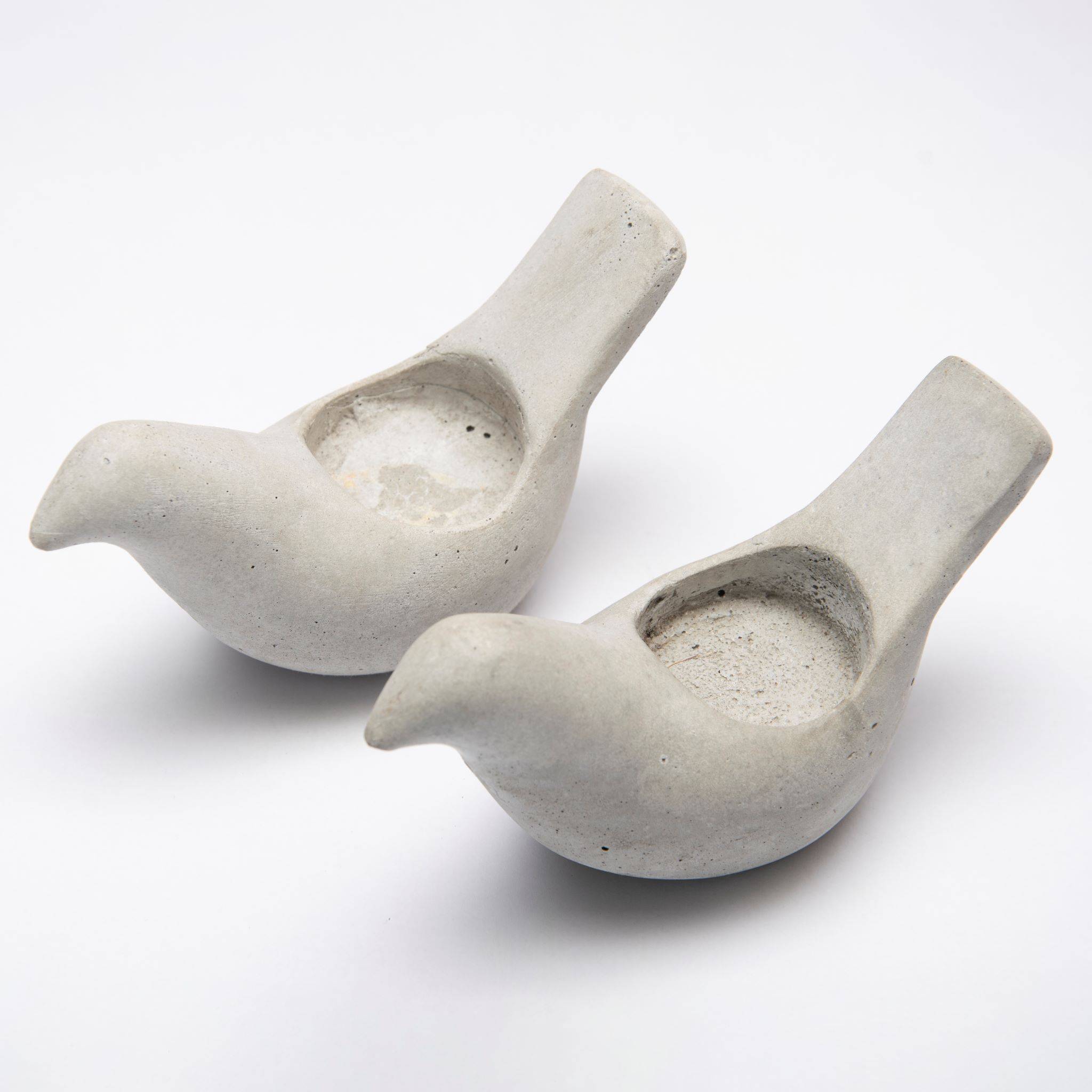 Dove tea lights (Set of 2 birds) - (Faux Concrete)